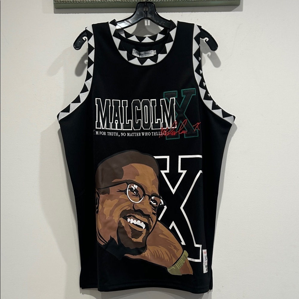 Malcolm X embroidered Graphic Men's Jersey size XL black new w tags
